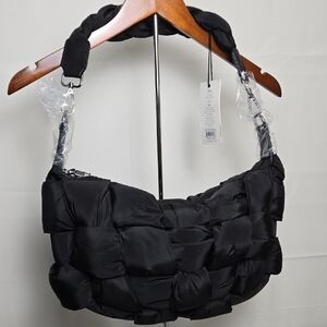 Sol & Selene Medium Woven‎ Nylon Sixth Sense Hobo Bag, Black